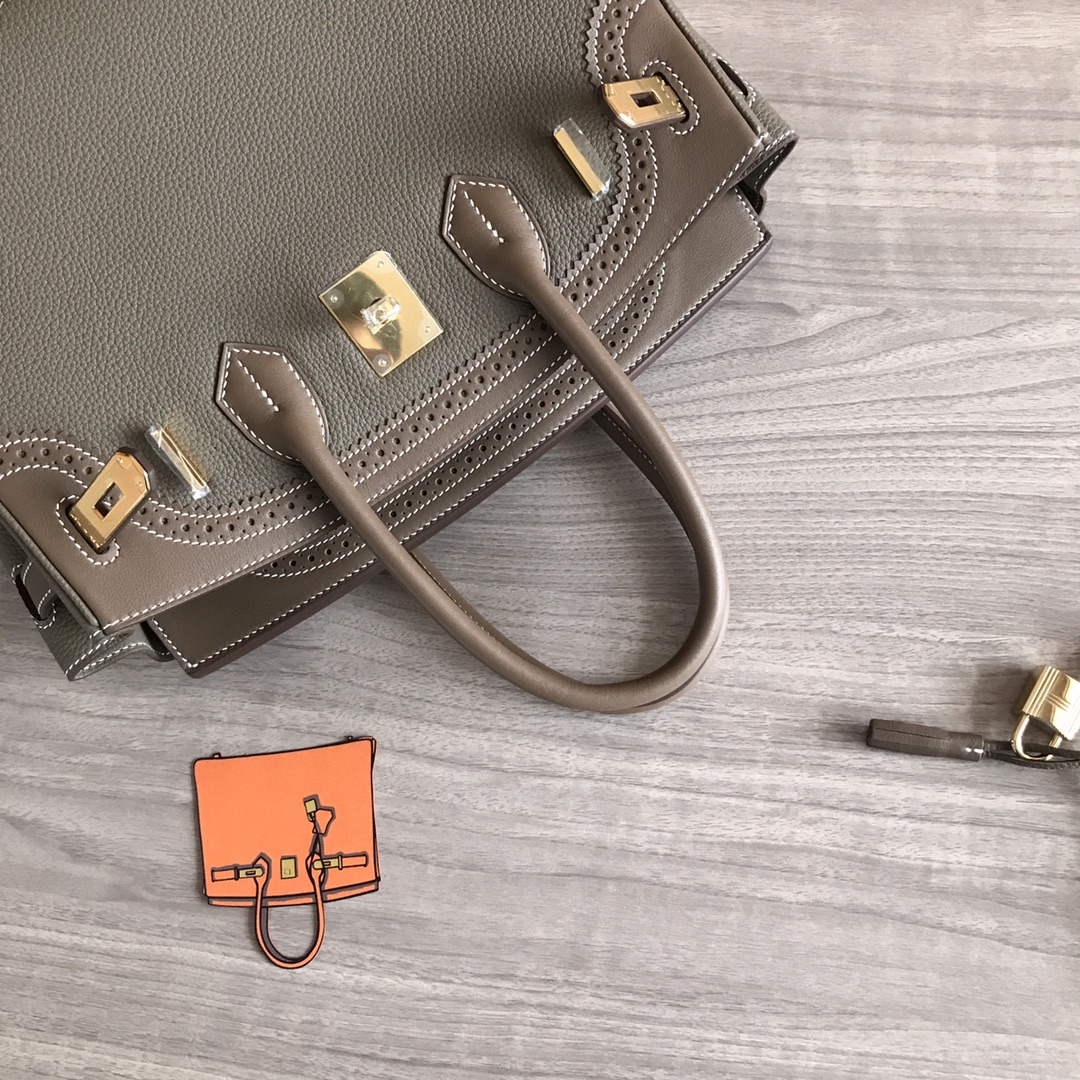 Elegant Togo Leather Birkin 30cm Lace Handbag,Designer Tote Bag Purse 7 i1605186645 4584 7