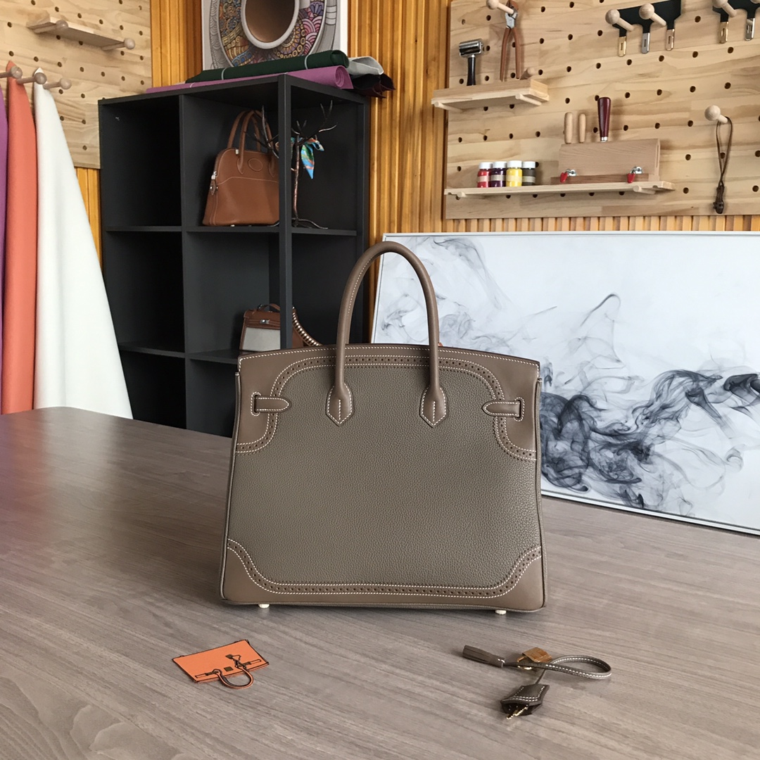 Luxury Leather Birkin 35cm Lace Handbag, Premium Togo Leather 4 i1605186667 5217 2