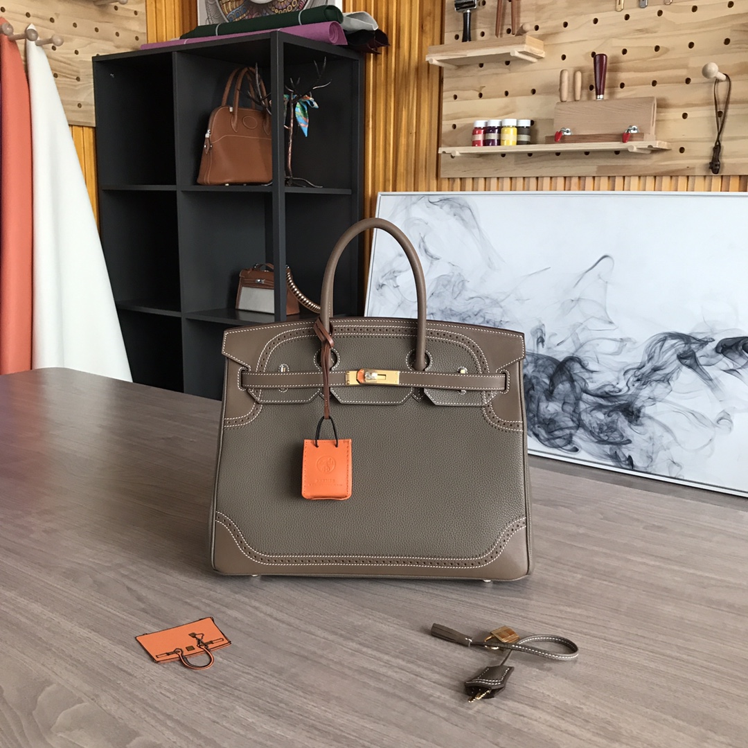 Luxury Leather Birkin 35cm Lace Handbag, Premium Togo Leather 2 i1605186667 6151 0