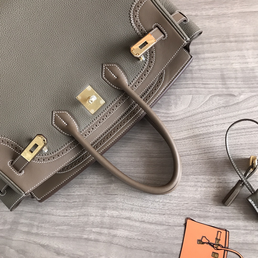 Luxury Leather Birkin 35cm Lace Handbag, Premium Togo Leather 6 i1605186667 9197 4