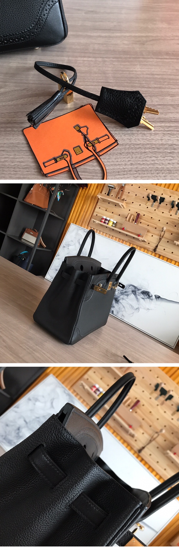 Elegant Birkin 35cm Black Leather Lace Handbag - Limited Edition 8 i1605186734 108 6