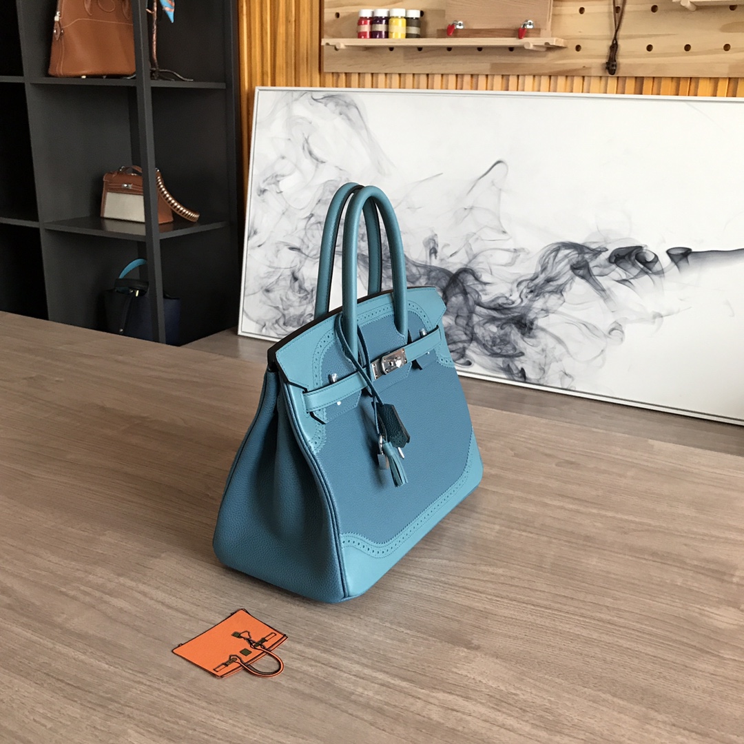 Hermes Birkin 30 Blue Lace Leather Handbag 2 i1605186875 1726 1
