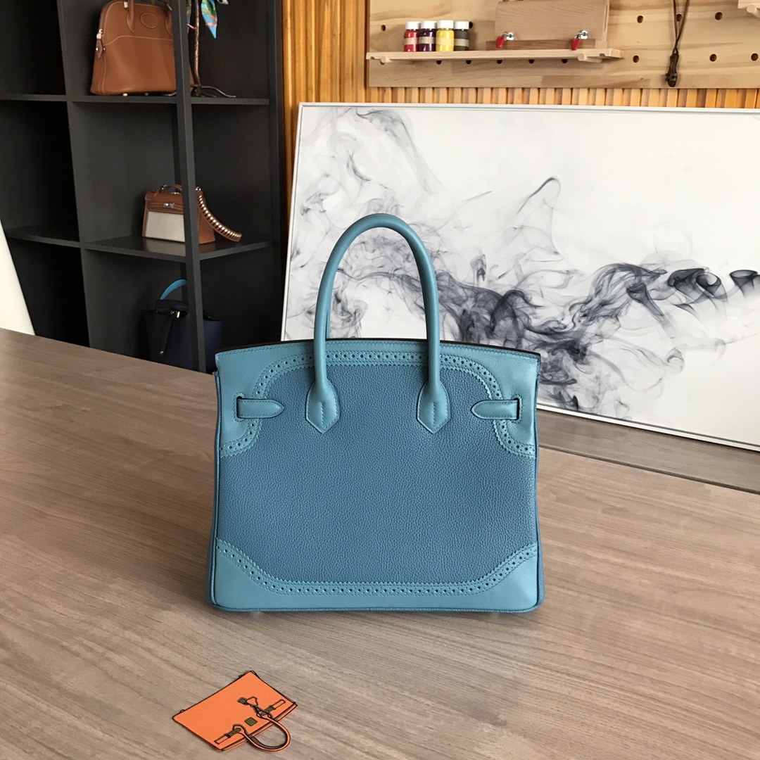 Hermes Birkin 30 Blue Lace Leather Handbag 3 i1605186875 5129 2