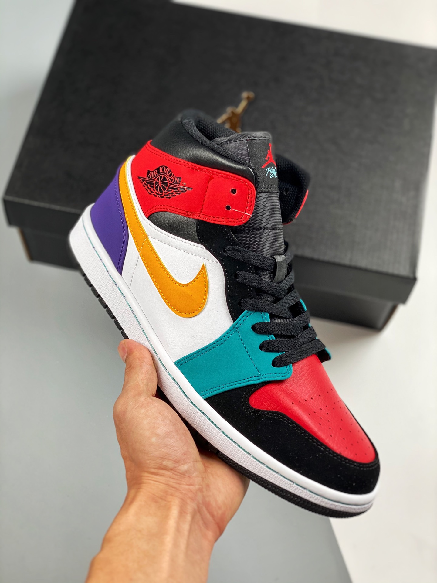 Air Jordan 1 Mid Colorido, pedido de clientes de comercio exterior de Tmall, la mejor artesanía del mercado, serie de m…