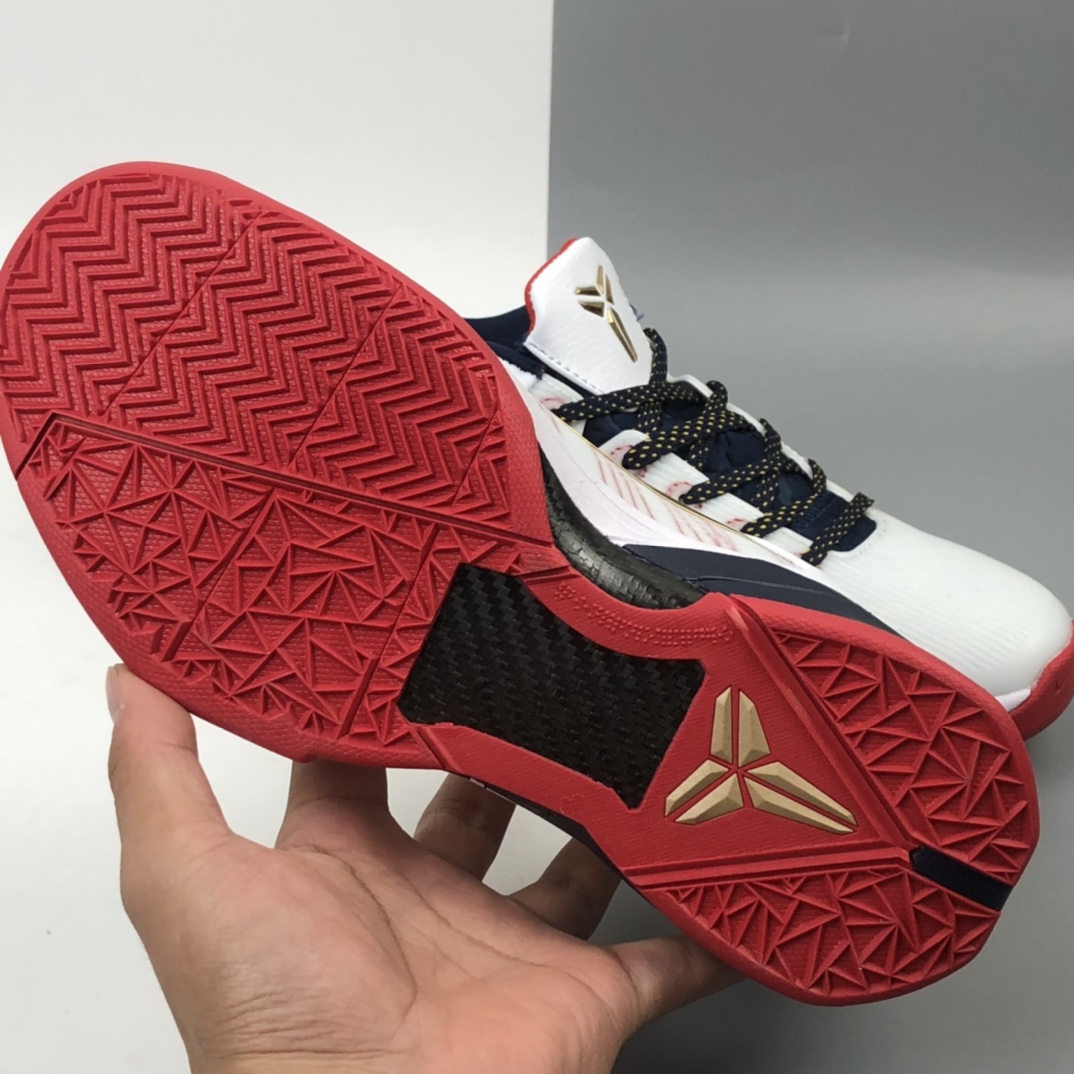 260 Nike Zoom Kobe VII visibility  Cloak 科比7代复刻实战运动低帮文化篮球鞋 白蓝金色 488371-104