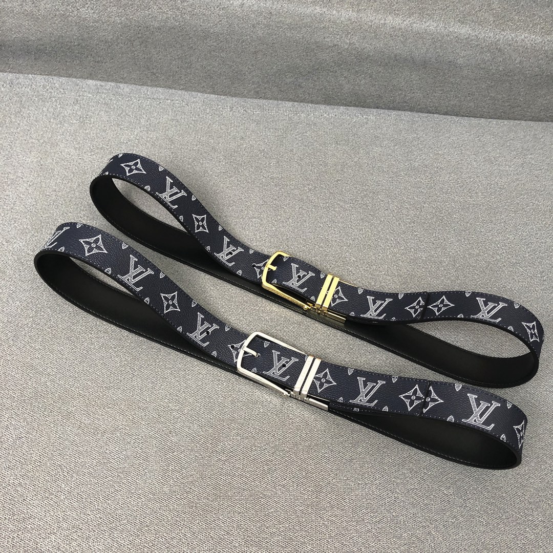 Louis Vuitton Belts Calfskin Canvas Cowhide