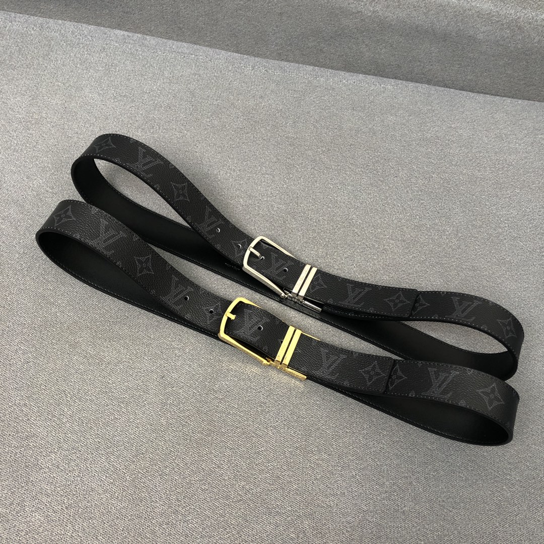 Louis Vuitton Belts Calfskin Canvas Cowhide