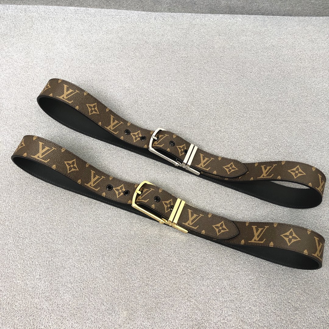 Louis Vuitton Belts Calfskin Canvas Cowhide