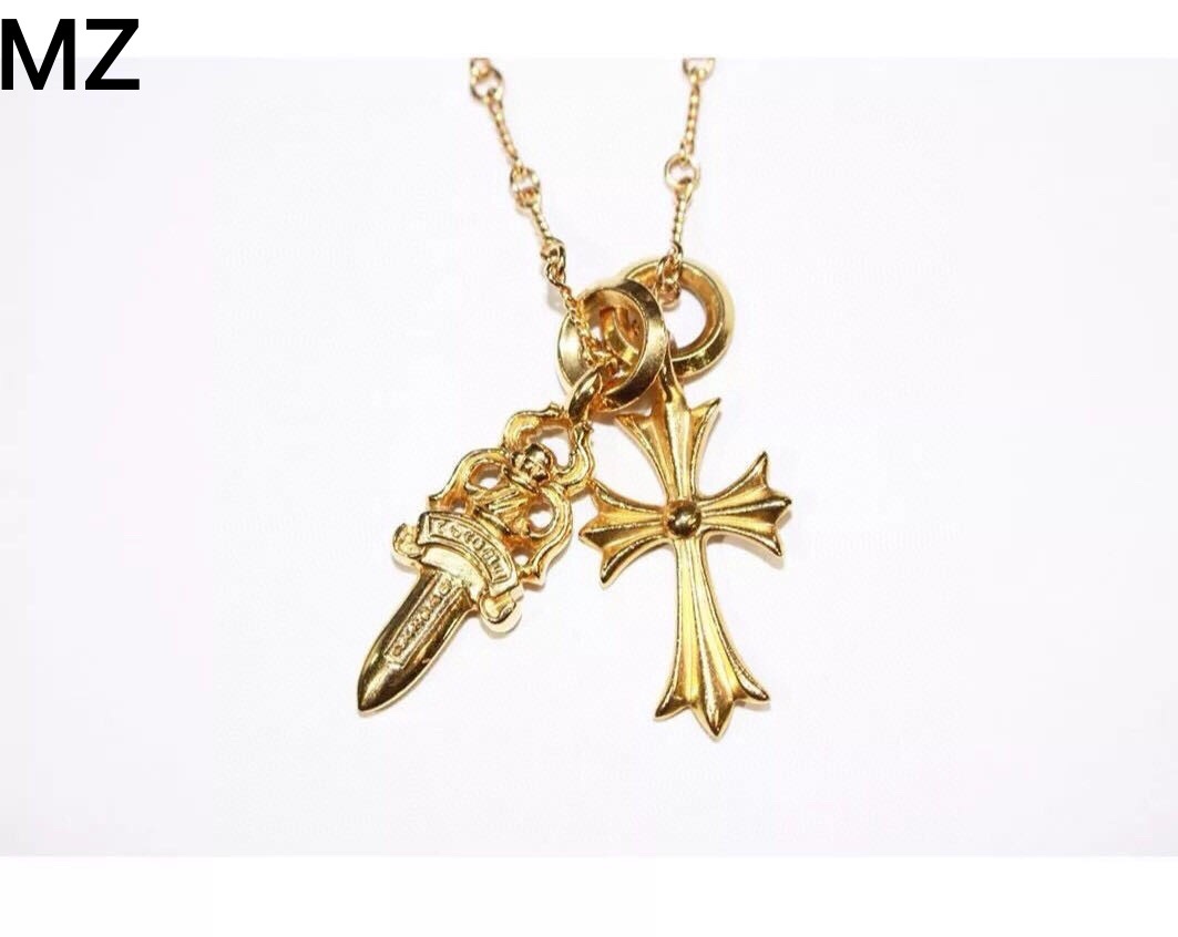 Chrome Hearts 开模 独家拍摄 (MZ)Chrome hearts 克罗心22k金圆环十字项链