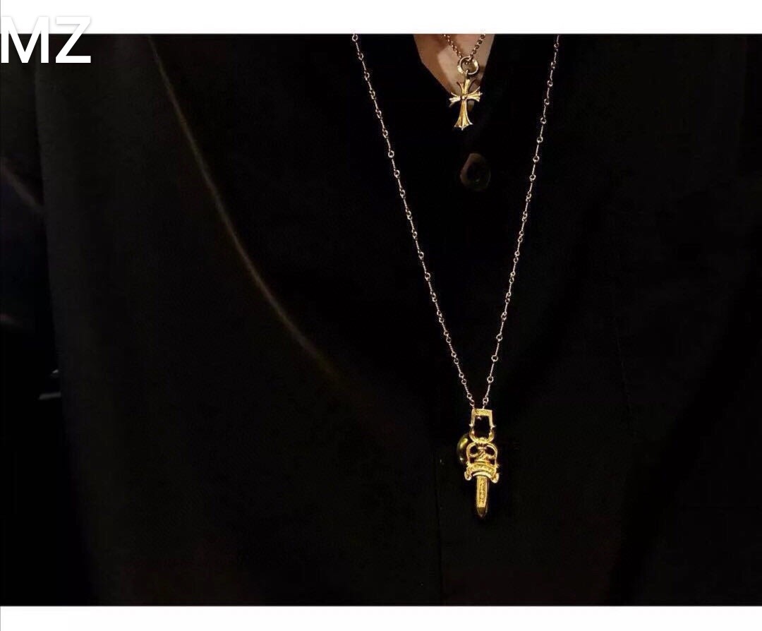 Chrome Hearts 开模 独家拍摄 (MZ)Chrome hearts 克罗心22k金圆环十字项链