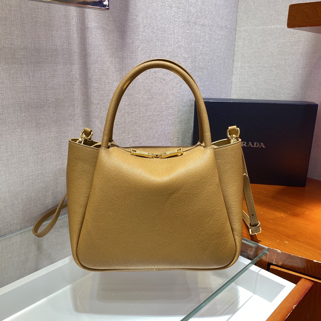 PRADA普拉达柔软鹿皮手提包1BC145