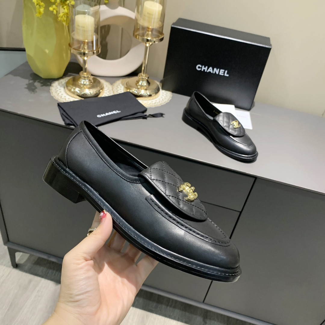 Chanel Zapatos Calzado monocapa Comprar 1: 1
 Albaricoque Negro Blanco Cuero de vaca Dermis Piel oveja Laca Colección otoño