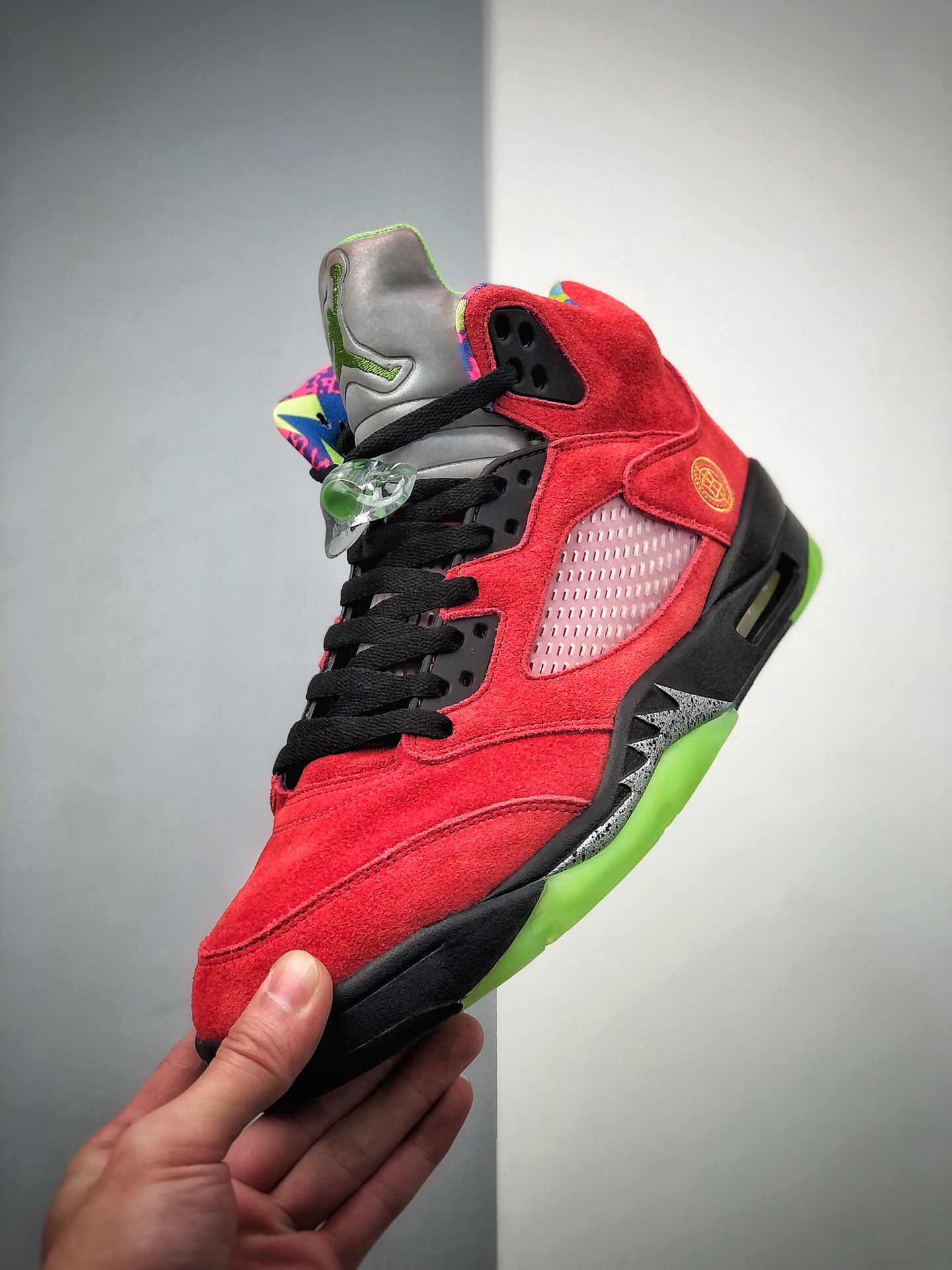 500  乔丹 AJ5 鸳鸯 红黄色 Air Jordan 5 “What The”鸳鸯整双鞋将 “What The” 主题完美CZ5725-700