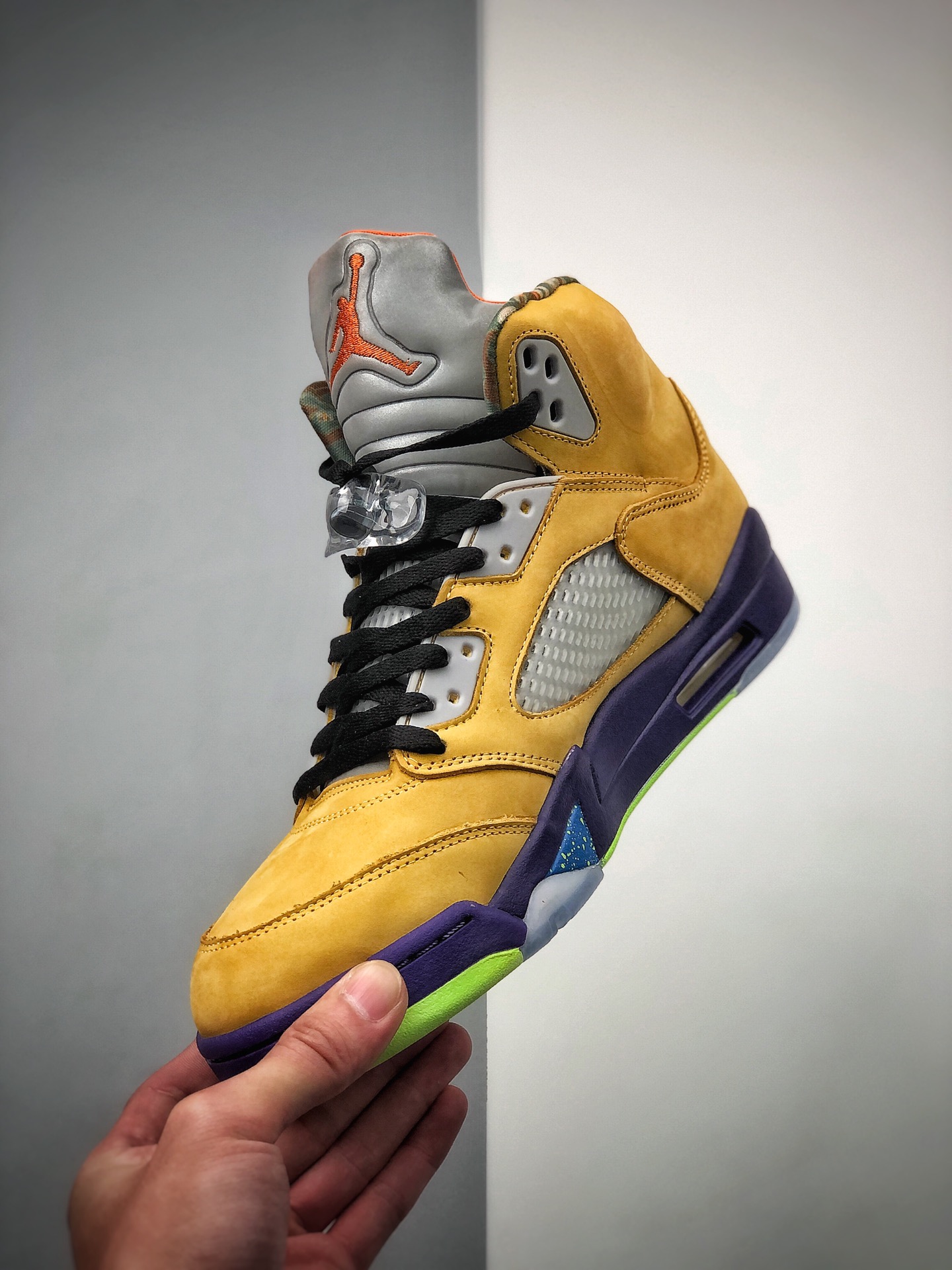 500  乔丹 AJ5 鸳鸯 红黄色 Air Jordan 5 “What The”鸳鸯整双鞋将 “What The” 主题完美CZ5725-700