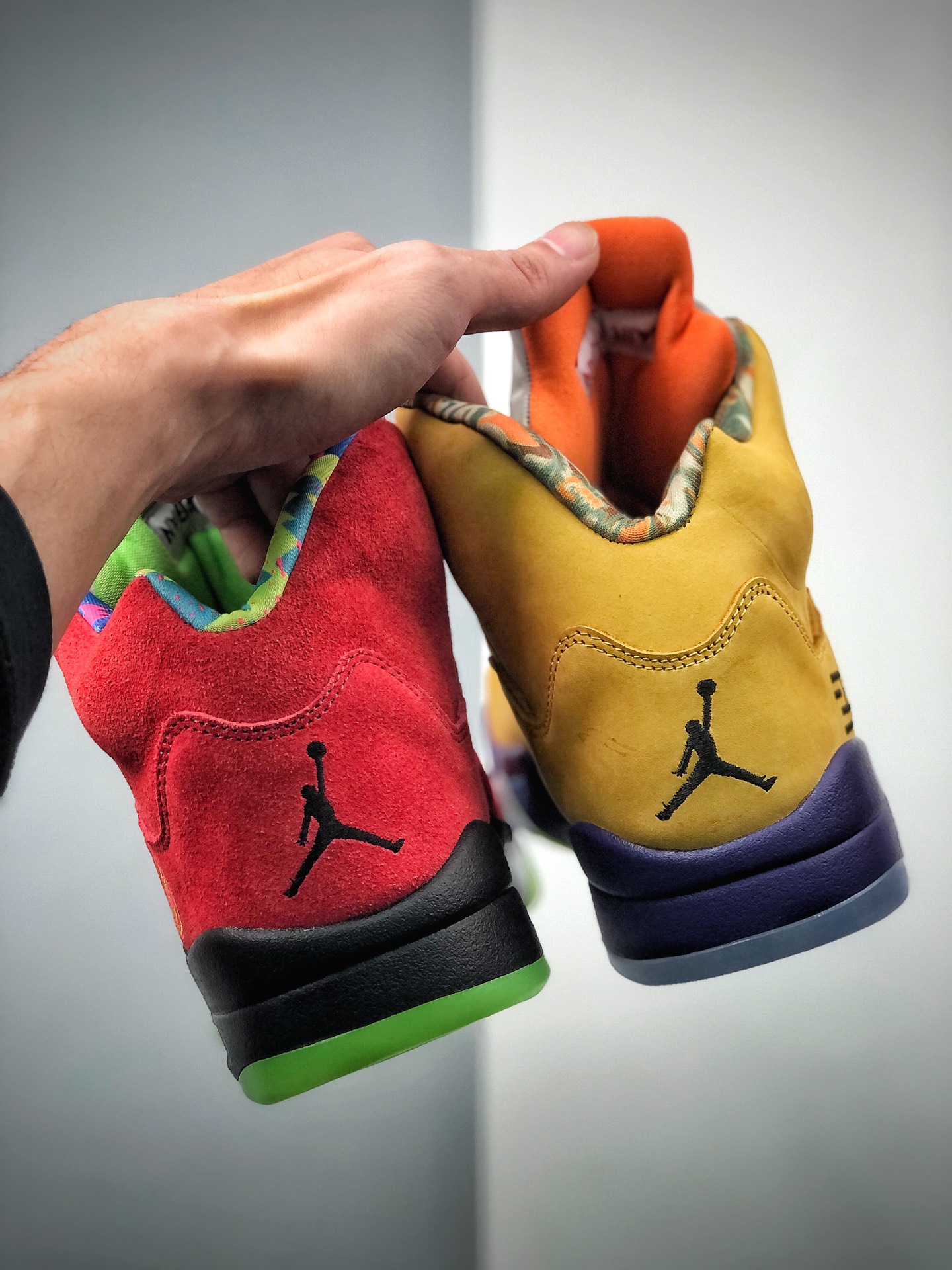 500  乔丹 AJ5 鸳鸯 红黄色 Air Jordan 5 “What The”鸳鸯整双鞋将 “What The” 主题完美CZ5725-700