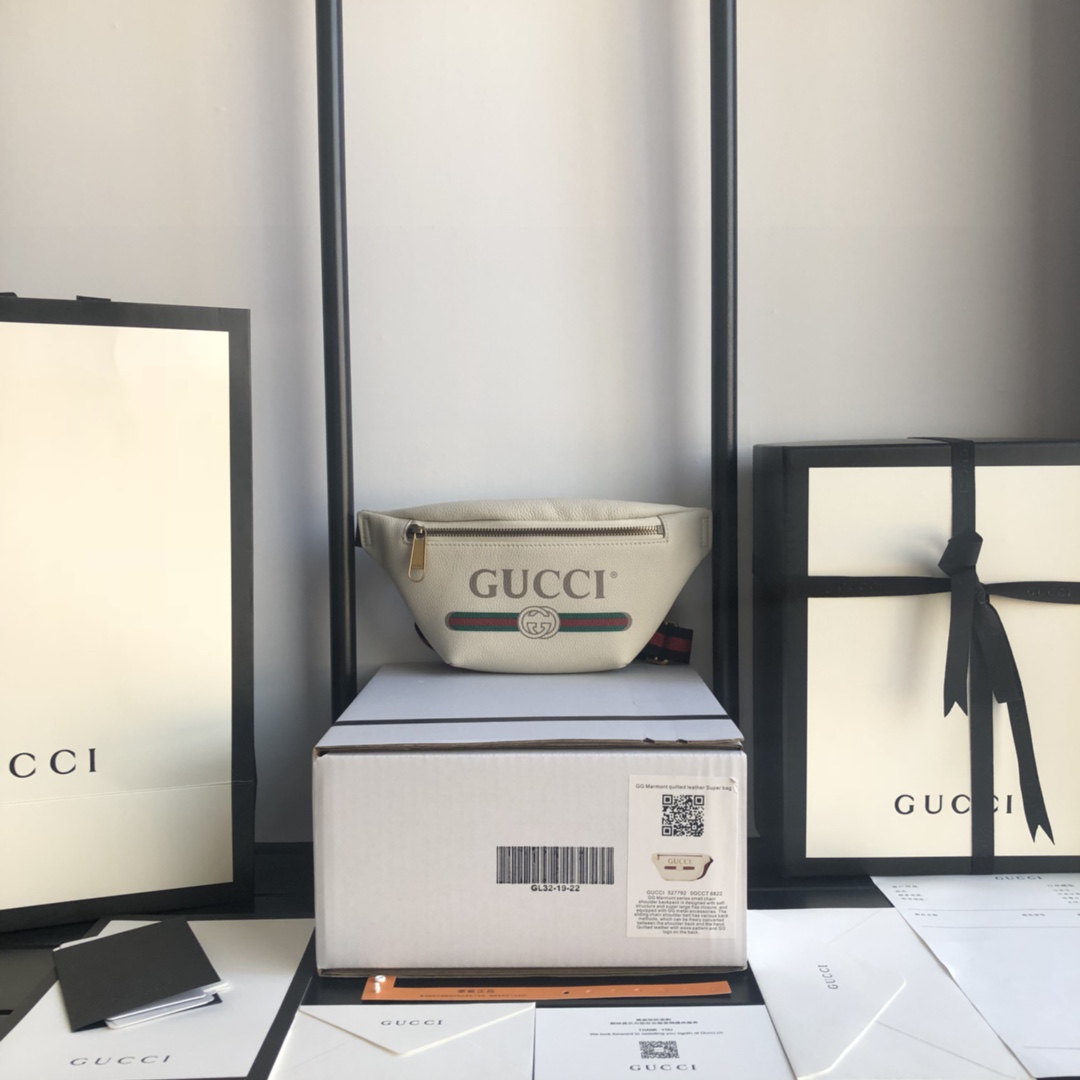 GUCCI 塗鴉腰包 胸包 織帶 牛皮