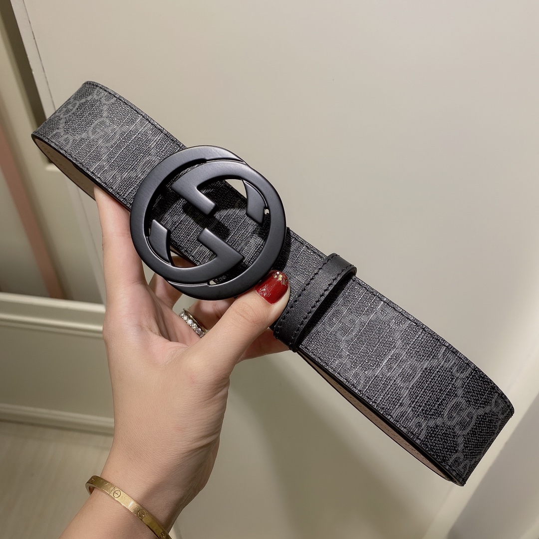 GUCCI古驰奢侈品男款双G带扣经典
