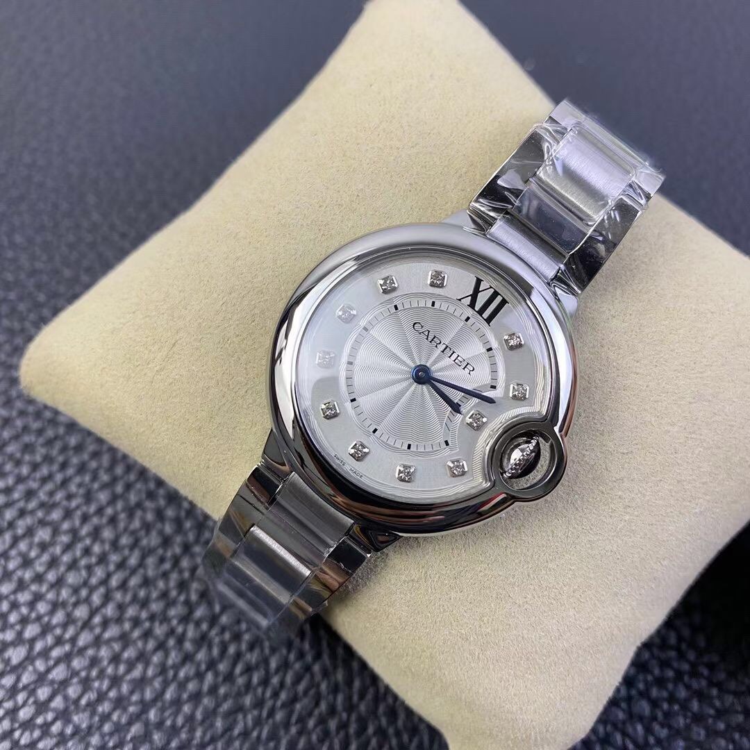 Cartier 蓝气球系列33mm石英钻刻度