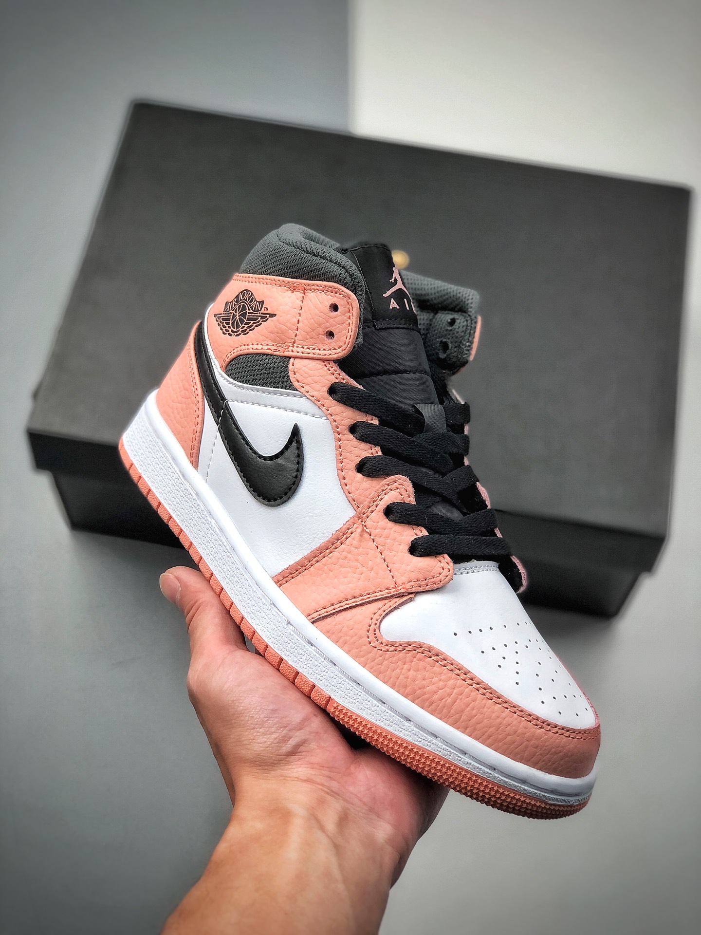 Air Jordan 1 Mid "Pink Quartz" mid-top pink quartz AJ1 Jordan 1 aj1 Qiao 1 mid white pink quartz pink Jordan basketball…