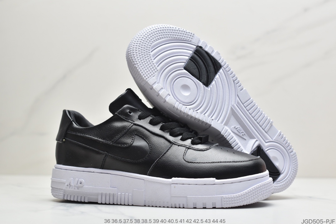 180 公司级耐克 Nike Air Force 1 Pixel 像素 纯白 全新厚底空军一号低帮百搭休闲运动板鞋CK6649