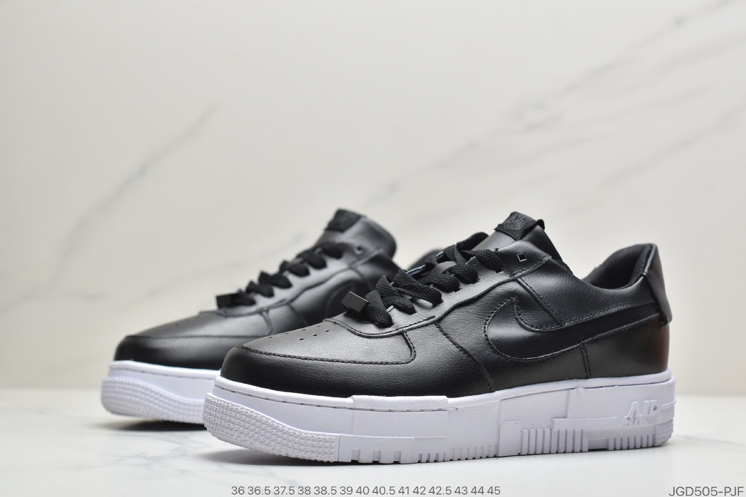 180 公司级耐克 Nike Air Force 1 Pixel 像素 纯白 全新厚底空军一号低帮百搭休闲运动板鞋CK6649