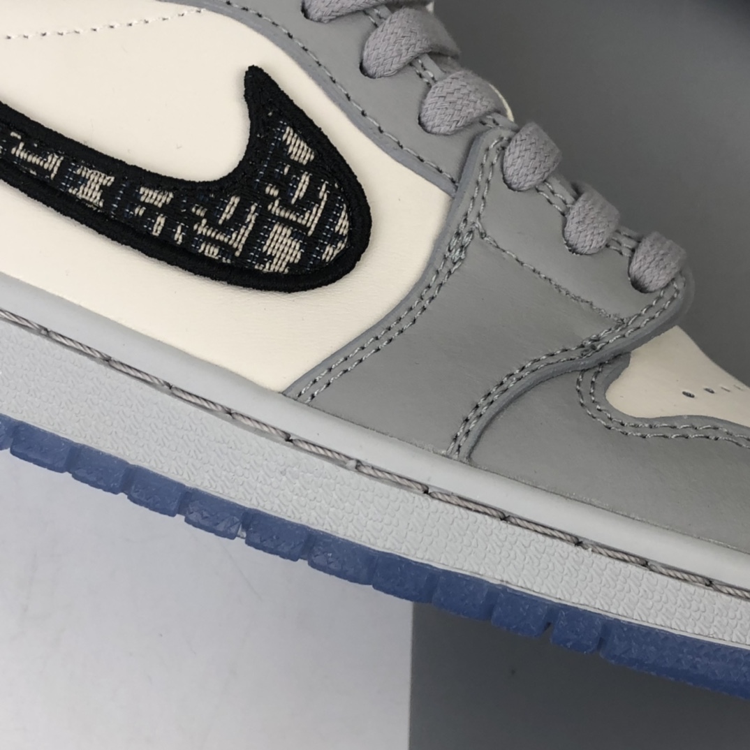 300 Dior x Air Jordan 1 Low AJ1 乔1迪奥联名白灰低帮 CN8608-002