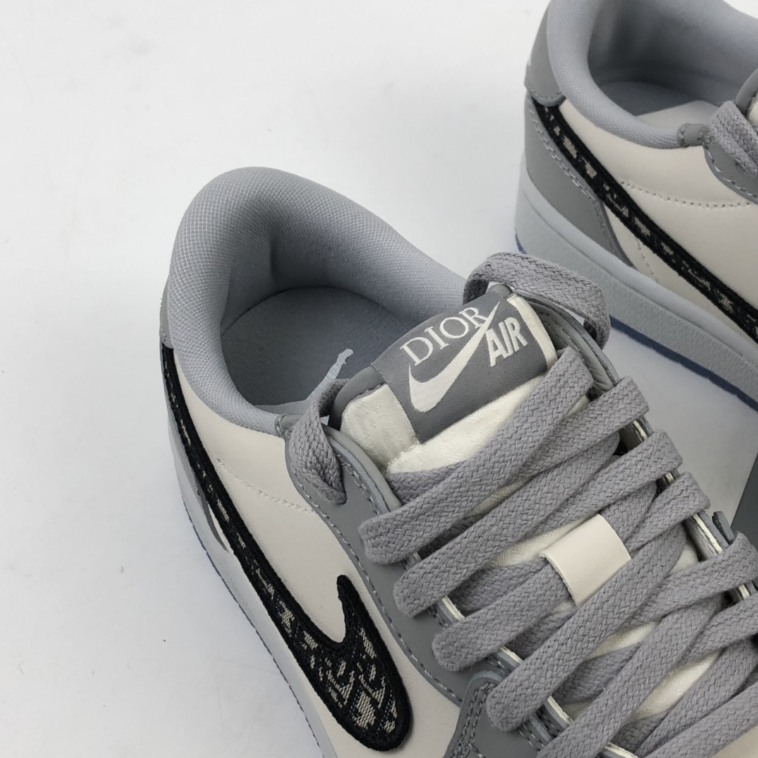 300 Dior x Air Jordan 1 Low AJ1 乔1迪奥联名白灰低帮 CN8608-002