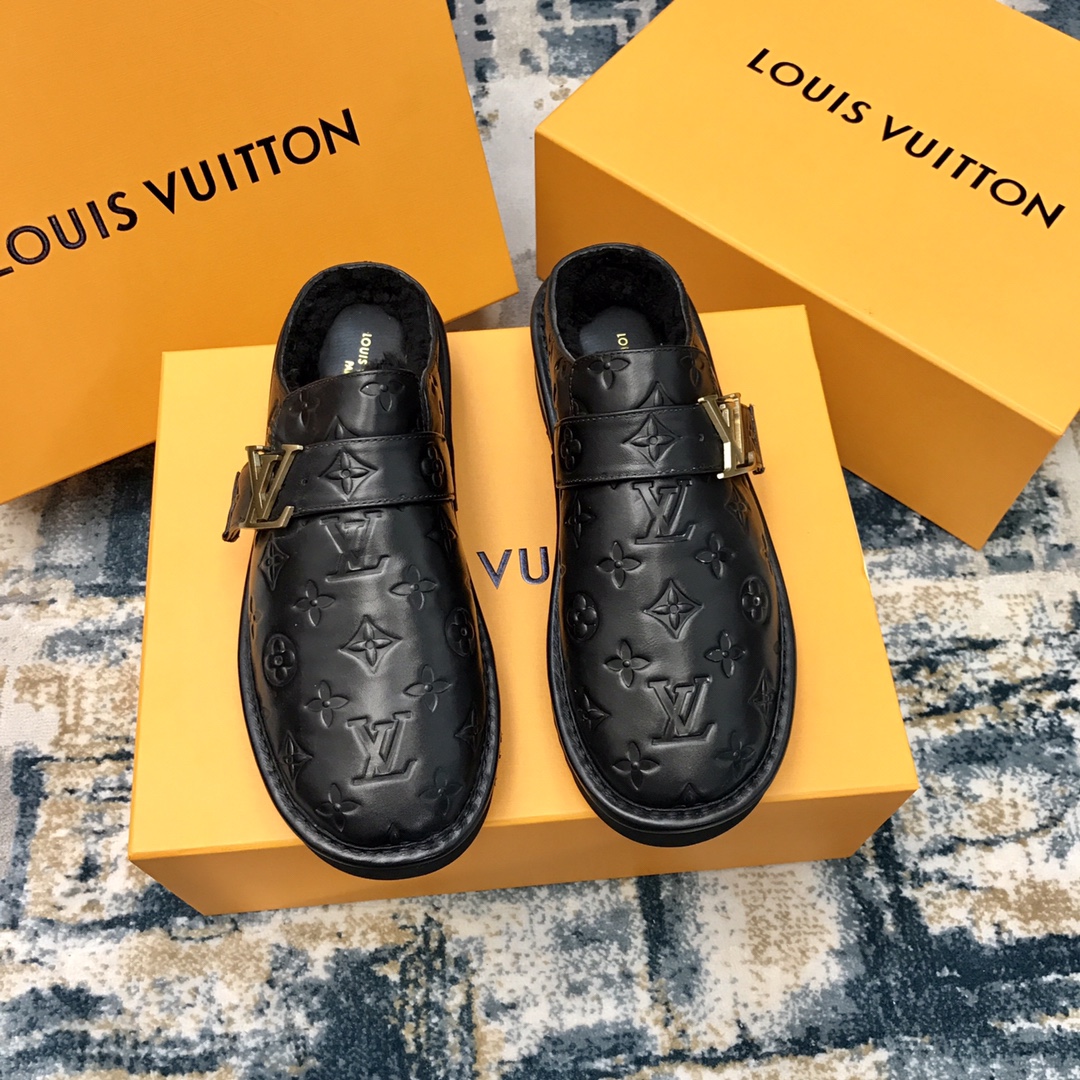 Louis Vuitton Shoes Slippers Fake Designer
 Blue Unisex Denim Rubber Wool Fall/Winter Collection Cosy