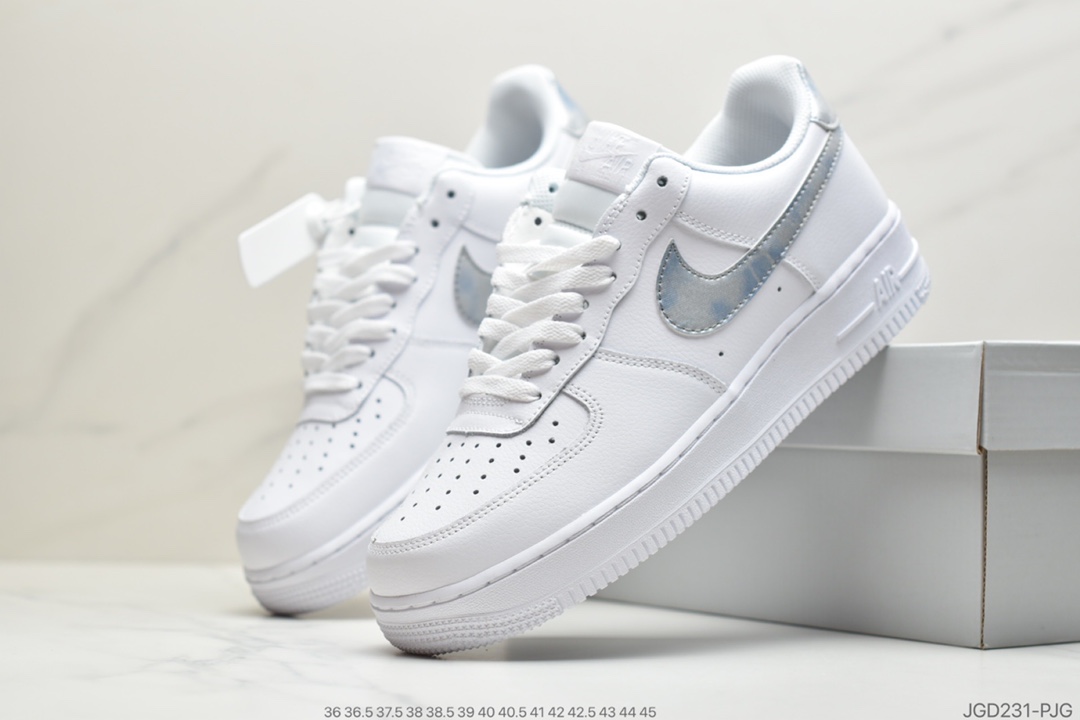 180 公司级耐克Nike Air Force1 LOW'07  Trainers in White blue 雾霾蓝 314219-131