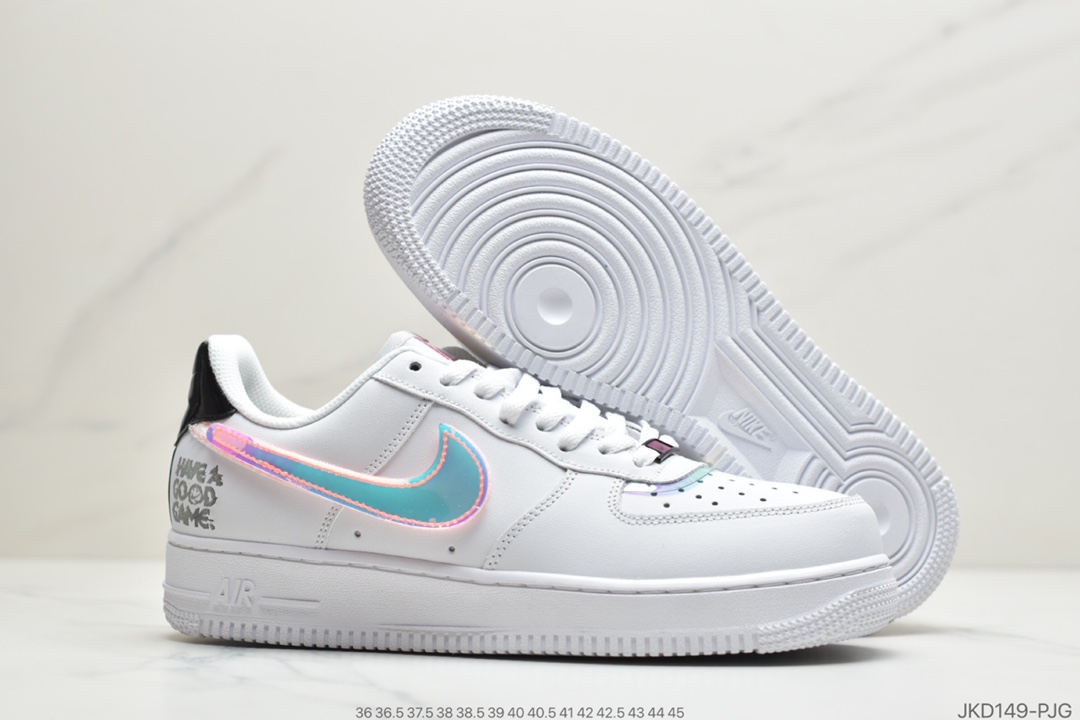 160 公司级 耐克Nike Air Force 1 '07 LV8”Good Game”电玩英雄联盟S10限量白炫彩镭射魔术贴空军一号 DC0710-191