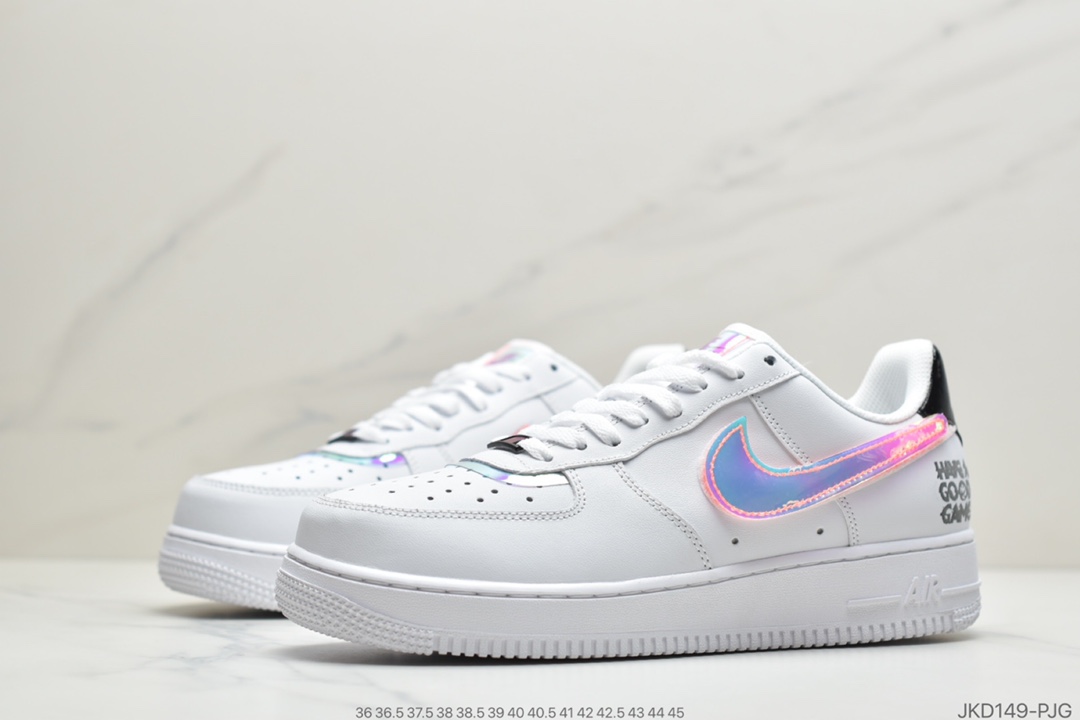 160 公司级 耐克Nike Air Force 1 '07 LV8”Good Game”电玩英雄联盟S10限量白炫彩镭射魔术贴空军一号 DC0710-191