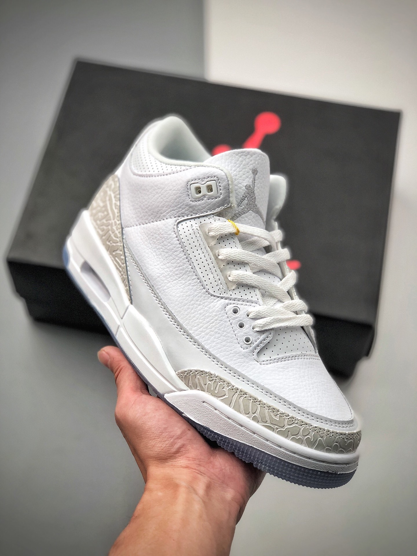 C4] Versión estable de alta relación calidad-precio Air Jordan 3 SE Denim "Blanco puro" AJ3乔3 Datos de fábric…