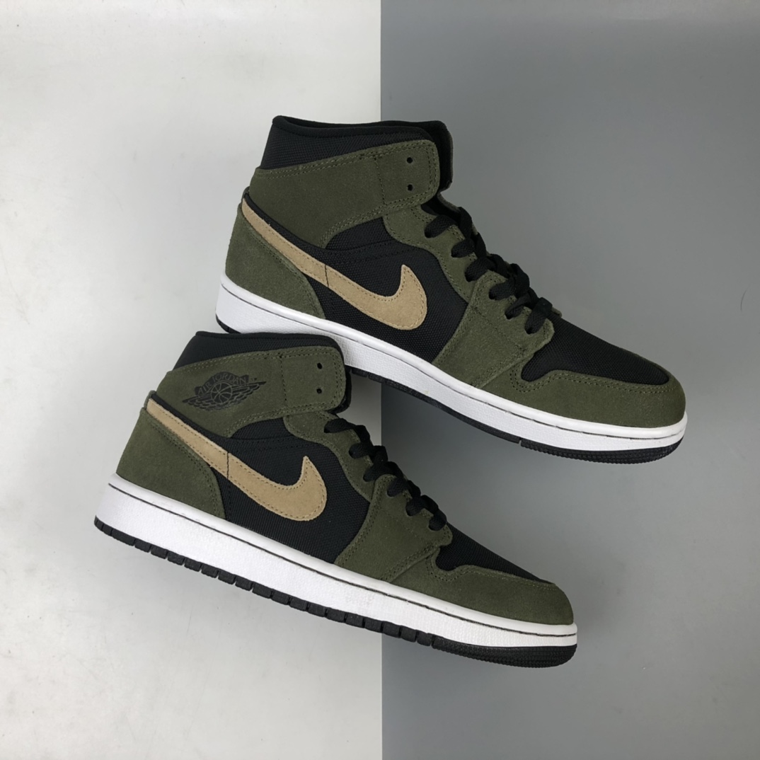 240 Air Jordan 1 Mid AJ1 乔1中帮篮球鞋 梧桐绿 BQ6472-030