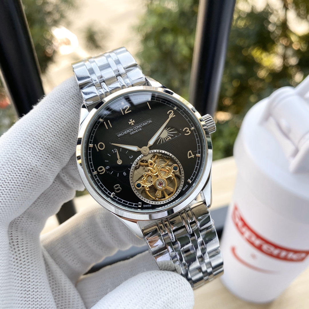 💰白壳450,玫壳470 江斯丹顿(Vacheron Constantin)精品男士腕表,尊贵大气,绅士风范,时尚百搭,最新爆款。采用全自动机械机芯,316精钢材质,进口真牛皮表带,矿物质超强镜面,尺寸:直径41mm 厚度12mm