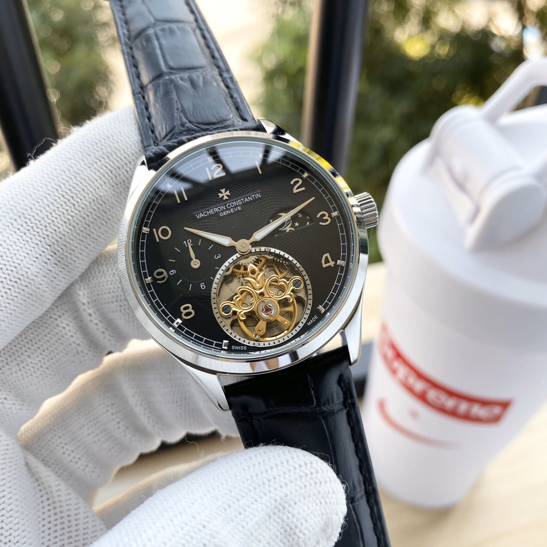 💰白壳430，玫壳450 江斯丹顿（Vacheron Constantin）精品男士腕表，尊贵大气，绅士风范，时尚百搭，最新爆款。采用全自动机械机芯，316精钢材质，进口真牛皮表带，矿物质超强镜面，尺寸：直径41mm 厚度12mm