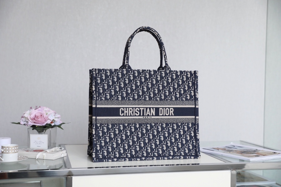 Cheap Replica Designer
 Dior Book Tote Handbags Tote Bags Blue Embroidery Canvas Oblique