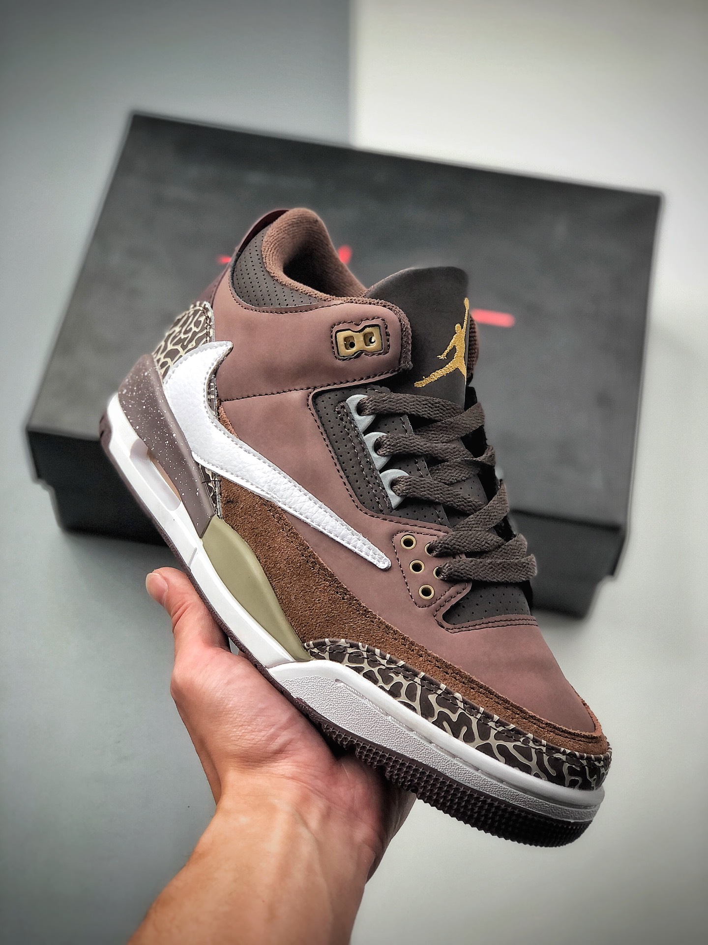240  Travis Scott x Air Jordan 3 Retro 麂皮 倒勾 树皮纹 AJ3 乔丹3代 aj3 乔3 倒勾深棕 626988-018