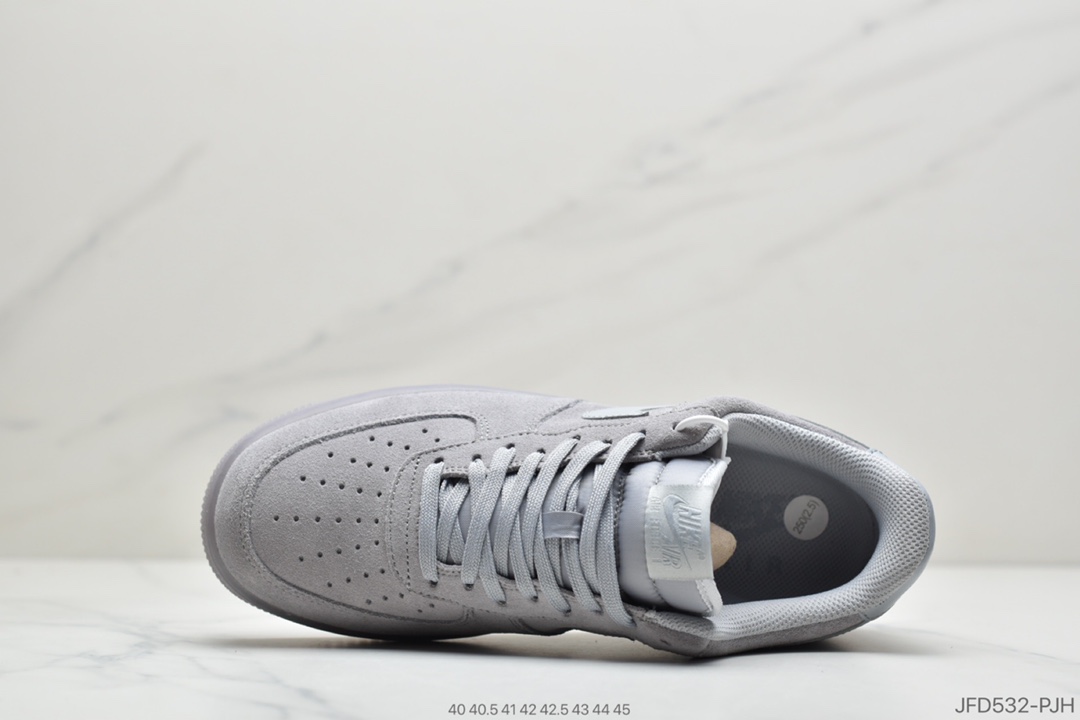 170 公司级 耐克Nike AIR Force 1 low 翻毛皮 狼灰 耐克空军一号低帮百搭休闲运动板鞋BQ4329-001