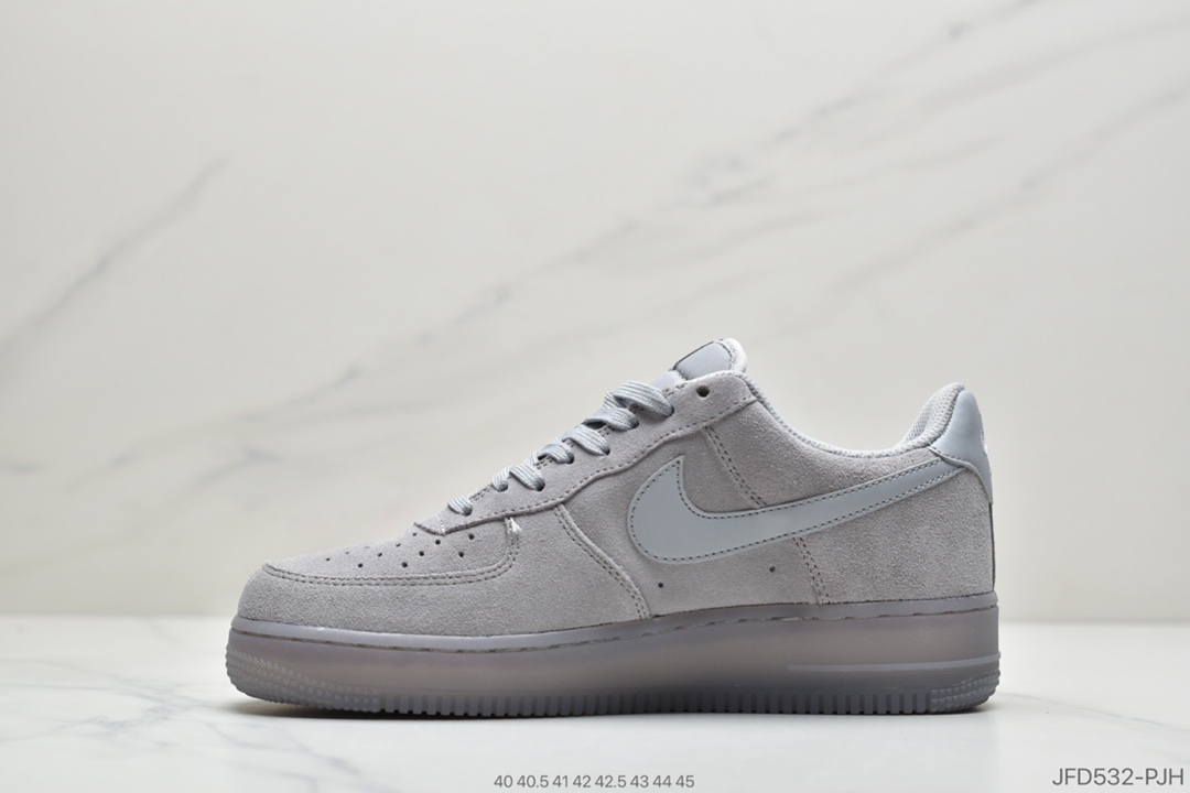 170 公司级 耐克Nike AIR Force 1 low 翻毛皮 狼灰 耐克空军一号低帮百搭休闲运动板鞋BQ4329-001