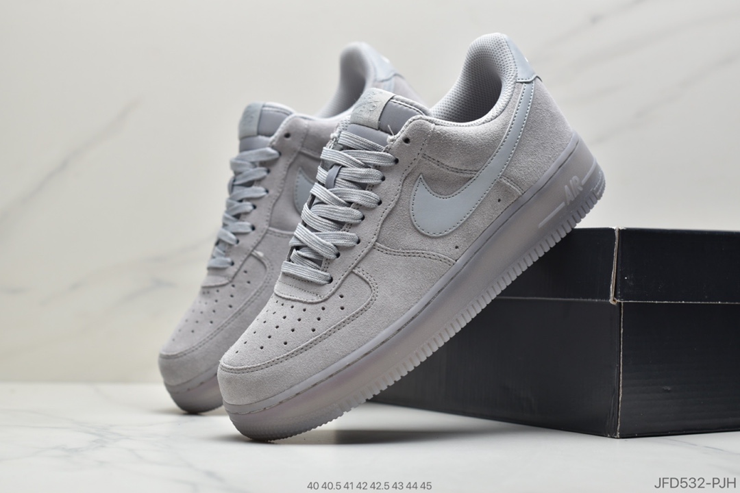 170 公司级 耐克Nike AIR Force 1 low 翻毛皮 狼灰 耐克空军一号低帮百搭休闲运动板鞋BQ4329-001