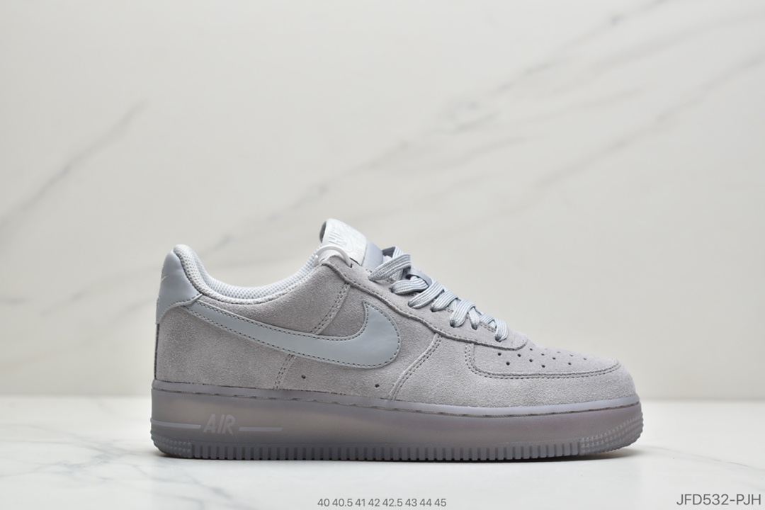 170 公司级 耐克Nike AIR Force 1 low 翻毛皮 狼灰 耐克空军一号低帮百搭休闲运动板鞋BQ4329-001