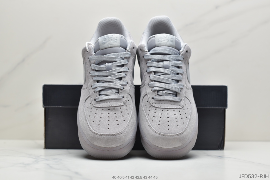 170 公司级 耐克Nike AIR Force 1 low 翻毛皮 狼灰 耐克空军一号低帮百搭休闲运动板鞋BQ4329-001
