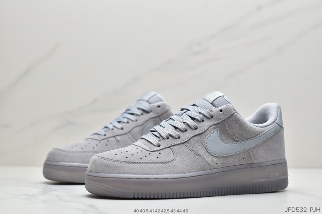 170 公司级 耐克Nike AIR Force 1 low 翻毛皮 狼灰 耐克空军一号低帮百搭休闲运动板鞋BQ4329-001