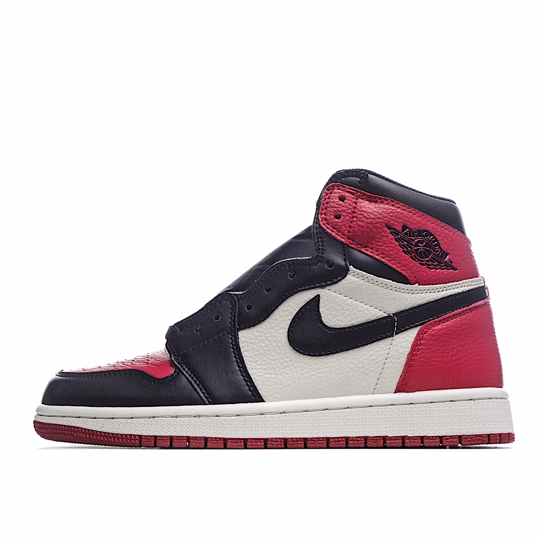 H0 头层 Air Jordan 1 Retro High 乔1 AJ1高帮运动板鞋 黑红脚趾 555088-610 原鞋开版 独家私模 正确版型 市售认可度较高 区分低价真标