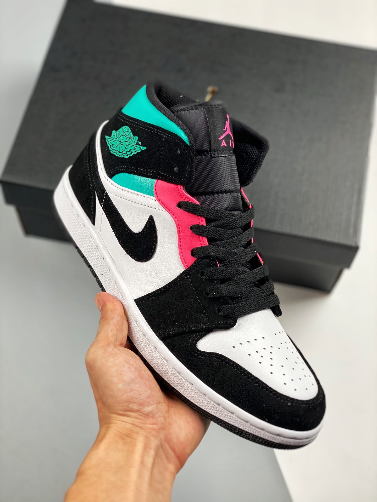 Air Jordan 1 Mid nuevo South Beach, pedido de cliente de comercio exterior de Tmall, la mejor artesanía del mercado, se…