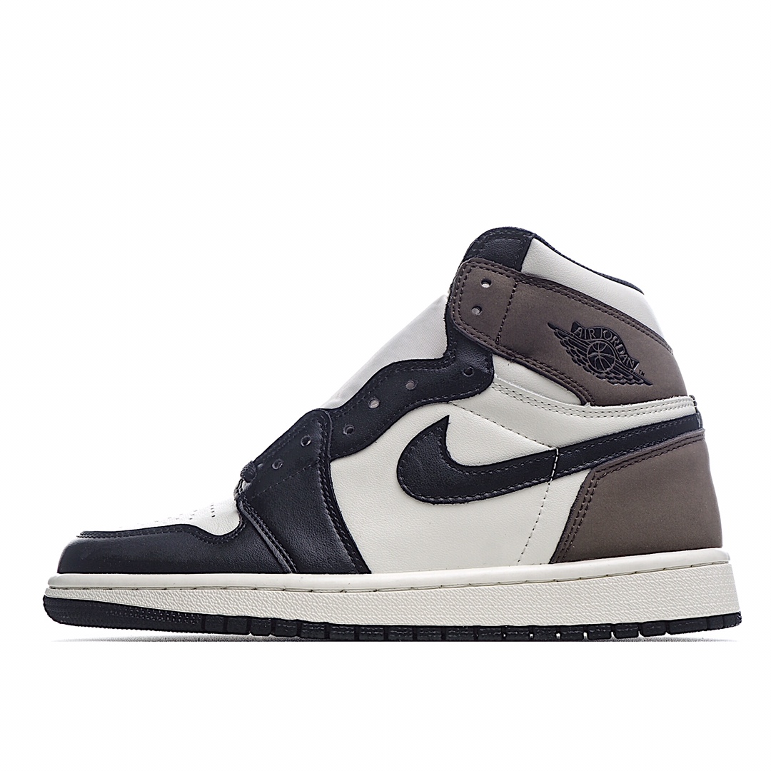 H0 头层 Air Jordan 1 Retro High 乔1 AJ1高帮运动板鞋 摩卡棕555088-105 原鞋开版 独家私模 正确版型 市售认可度较高 区分低价真标