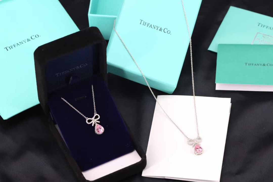 Tiffany & Co. Tiffany&Co. 粉钻蝴蝶结锁骨项链