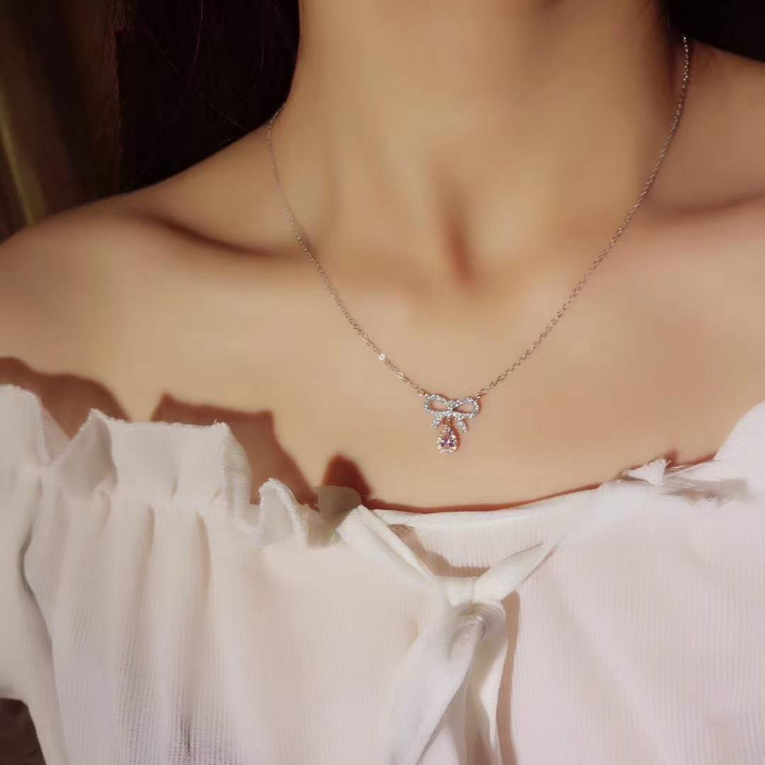 Tiffany & Co. Tiffany&Co. 粉钻蝴蝶结锁骨项链