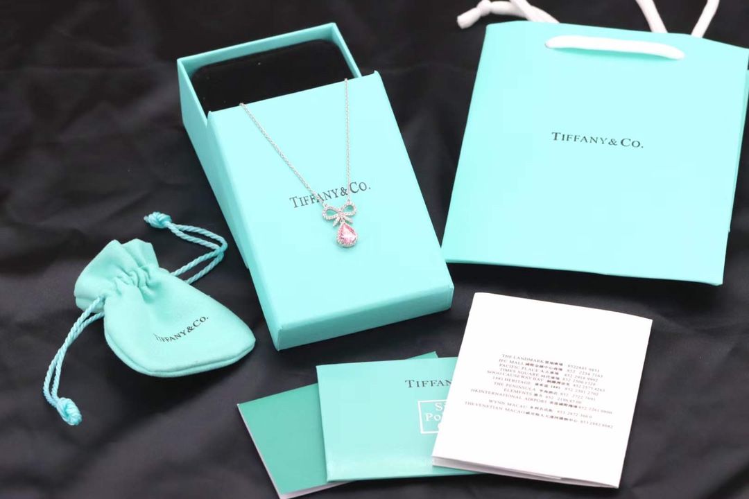 Tiffany & Co. Tiffany&Co. 粉钻蝴蝶结锁骨项链