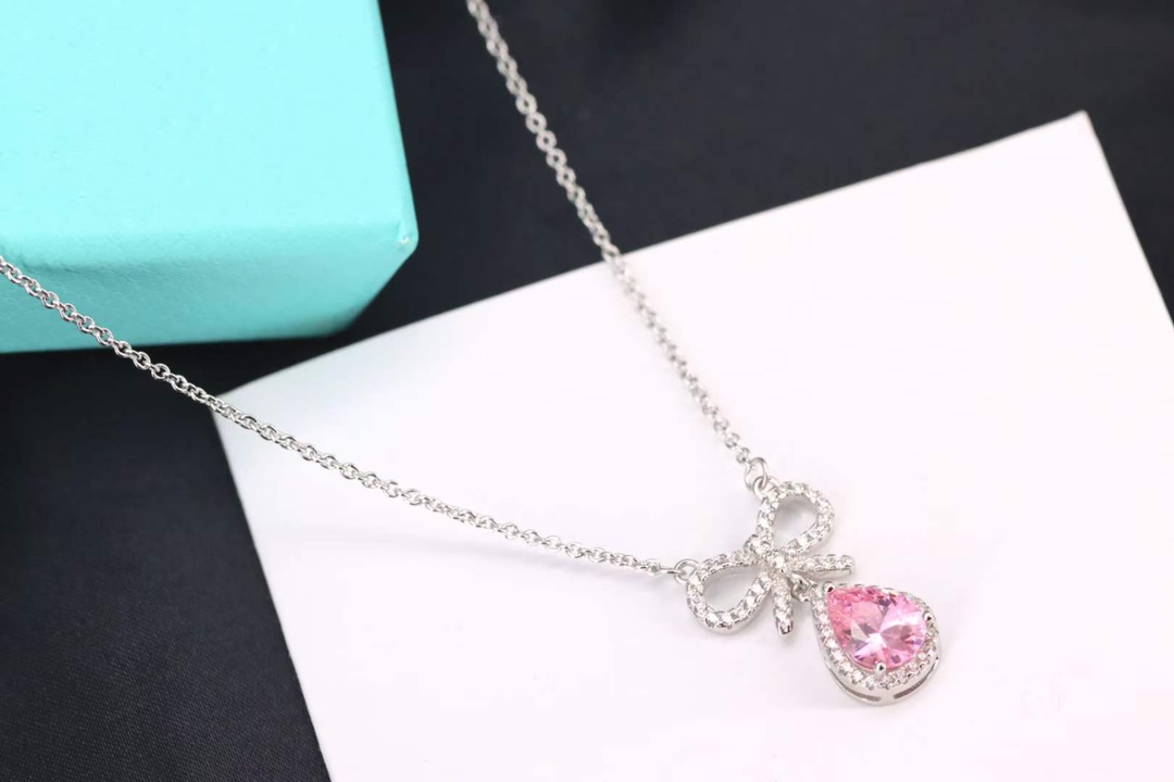 Tiffany & Co. Tiffany&Co. 粉钻蝴蝶结锁骨项链